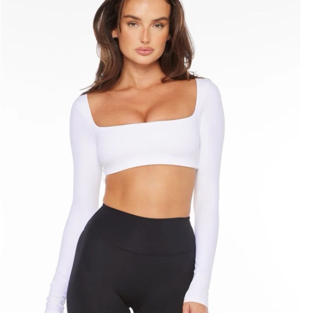 CSB White Long Sleeve crop